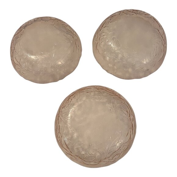 Arcoroc Rosaline Pink Glass Soup Salad Cereal Bowl Set Of 3 Frosted Floral Desig - Picture 4 of 5